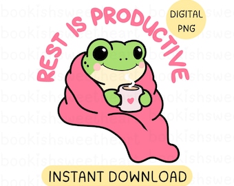 Mental Health Frog PNG, Funny Frog Viral Png, Cute Trendy PNG Sticker Design