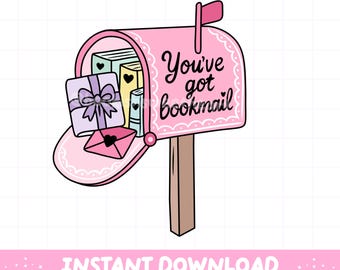 Tienes Bookmail PNG, Bookish png, imágenes prediseñadas de libros, diseños para pegatinas, imágenes prediseñadas de libros, amante de los libros, libro png, diseños retro de Booktok