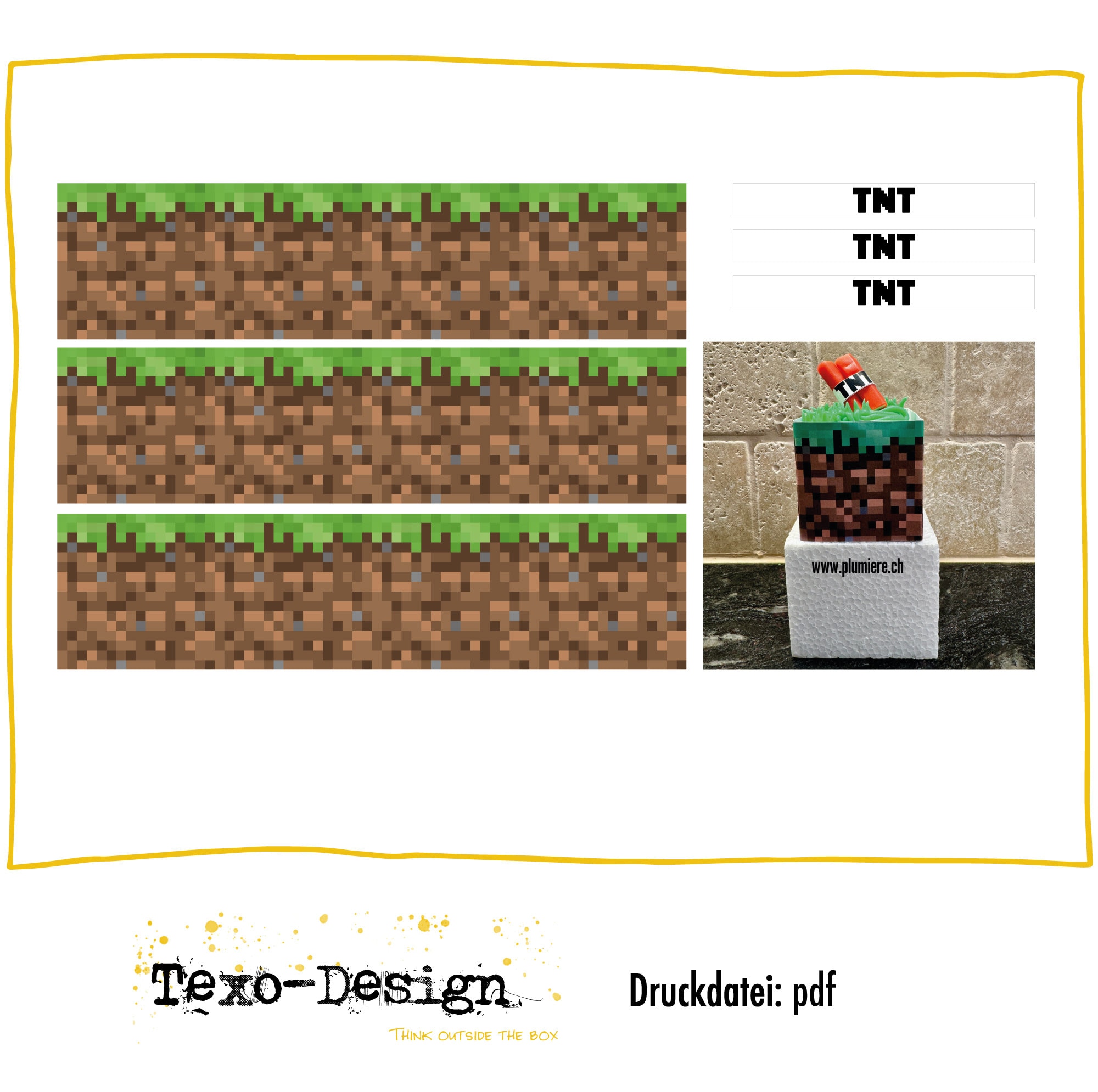 Minecraft Cupcake Wrapper PDF