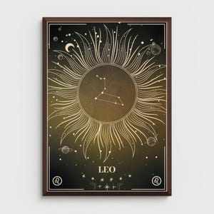 Leo Zodiac Art Print - Astrology Wall Art - Celestial Constellation Poster for Modern Home Decor