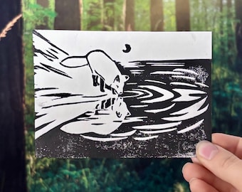 Fox Linocut print