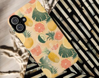 Retro Tropical Fruit iPhone Case | Magsafe Tough Cover | Soft