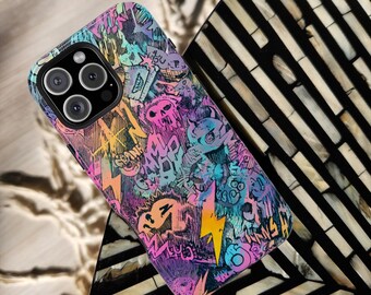 Neon Boom Graffiti Case | Magsafe Tough Cover | Comic Chaos in