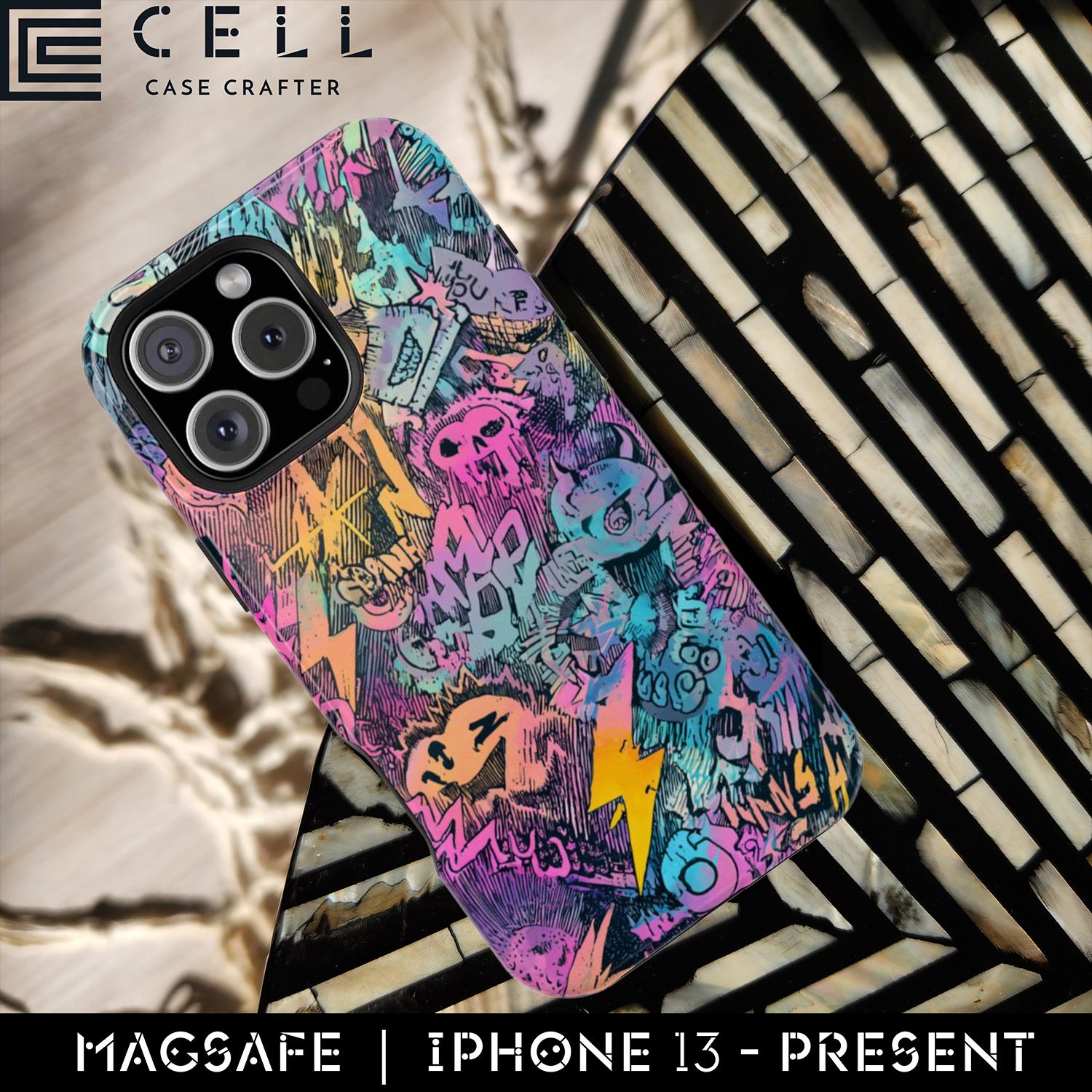 Neon Boom Graffiti Case | Magsafe Tough Cover | Comic Chaos in