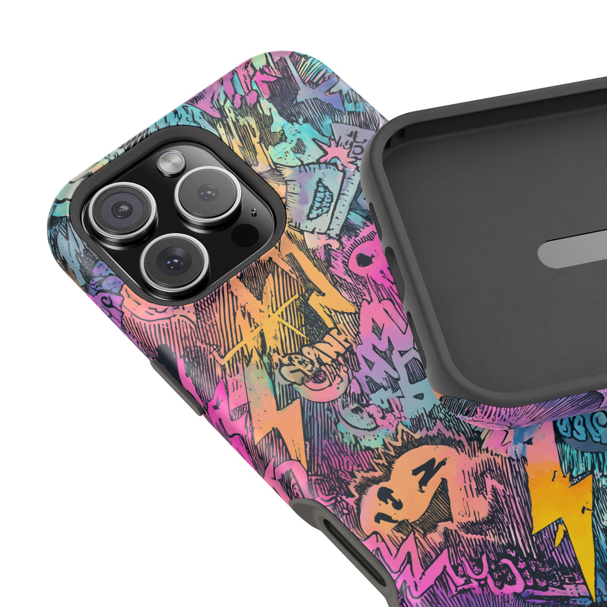 Neon Boom Graffiti Case | Magsafe Tough Cover | Comic Chaos in