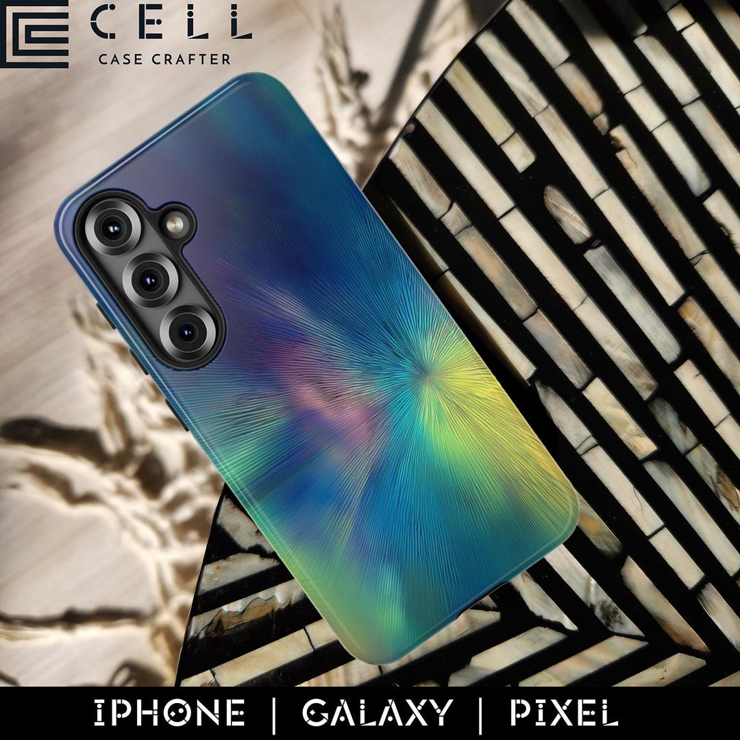 Color Burst Gradient Phone Case | Radiant Optical Illusion Lines ...