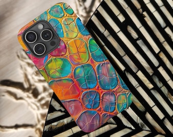 Alligator Skin Tough Phone Case Vibrant Neon Crocodile Summer Vibes iPhone 17 16 15 14 Pro Max Samsung Galaxy S26 S25 Ultra Google Pixel 9