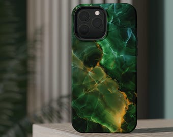 Glowing Jade Crystal Magsafe Tough Phone Case Radiant Backlit Jade