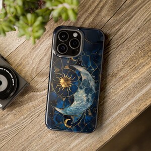 Sun and Moon MagSafe Tough Phone Case Stained Glass Celestial Astronomy Lover Space Gift Compatible With iPhone 15 16 17 Pro Max Plus Mini image 5