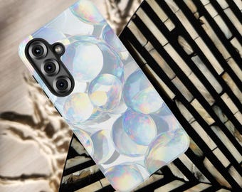 Iridescent Soap Bubble Phone Case: Soft Pastel Rainbow Design