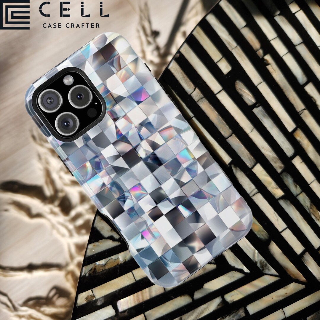 Silver Checkerboard Tough Phone Case | Glossy or Matte Finish ...