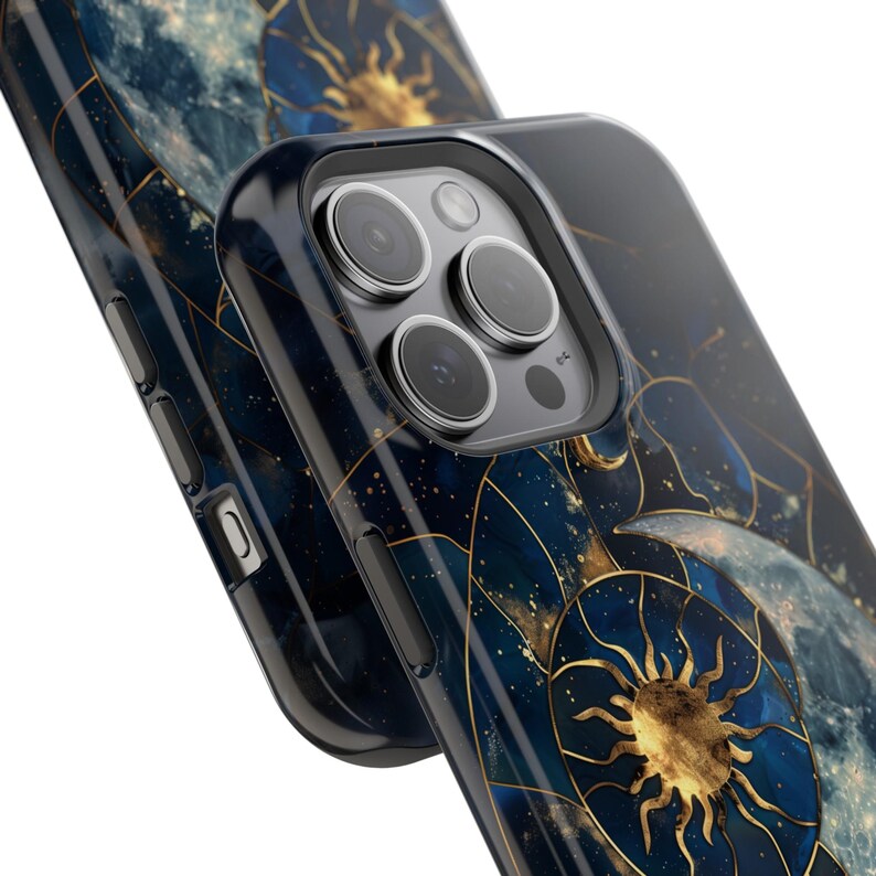 Sun and Moon MagSafe Tough Phone Case Stained Glass Celestial Astronomy Lover Space Gift Compatible With iPhone 15 16 17 Pro Max Plus Mini image 6
