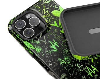 Neon Green Graffiti Case | Magsafe Tough Cover | Urban Sketchbook