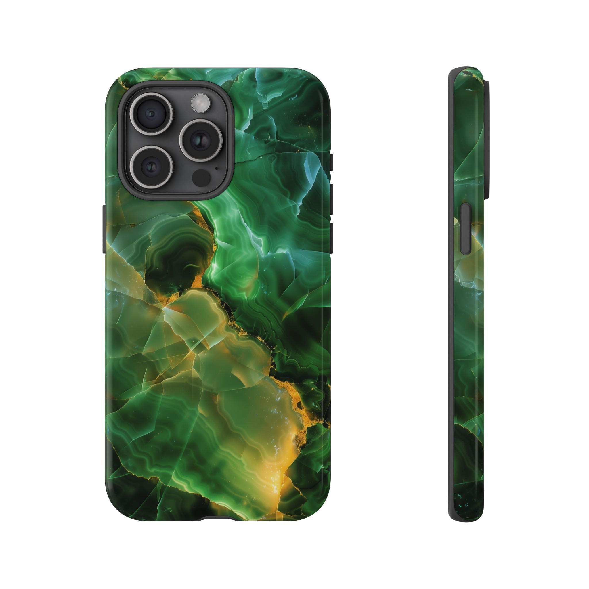 Glowing Jade Crystal Magsafe Tough Phone Case Radiant Backlit Jade