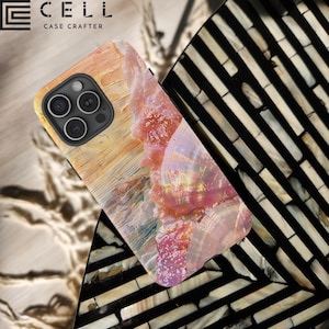 Pink Abalone Mollusk Shell Tough Phone Case Pearlescence Nautical Paua Cover iPhone 16 15 14 13 Pro Max Samsung Galaxy S24 S25 Pixel 9 8 7