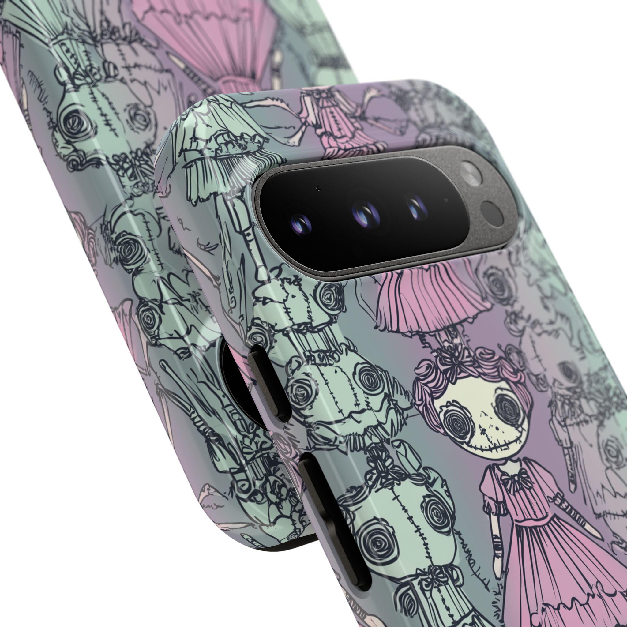 腐った人形の目のスマホケース | iPhone、Samsung、Pixel用、不気味で 