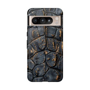 Alligator Skin Tough Phone Case Charred Black Gold Vogue Case iPhone 17 16 15 14 13 Pro Max Samsung Galaxy S26 S25 S24 Ultra Google Pixel 9 image 5