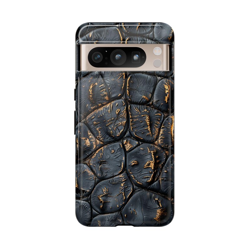 Alligator Skin Tough Phone Case Charred Black Gold Vogue Case iPhone 17 16 15 14 13 Pro Max Samsung Galaxy S26 S25 S24 Ultra Google Pixel 9 image 5