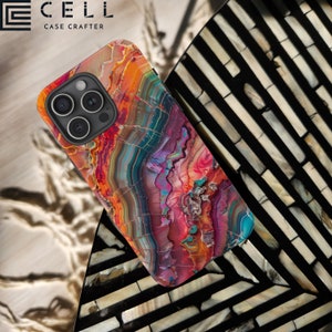 Red Abalone Mollusk MagSafe Tough Case Pearlescence Nautical Beach Lover Gift for Her Compatible With iPhone 17 16 Pro Max Plus Galaxy S26
