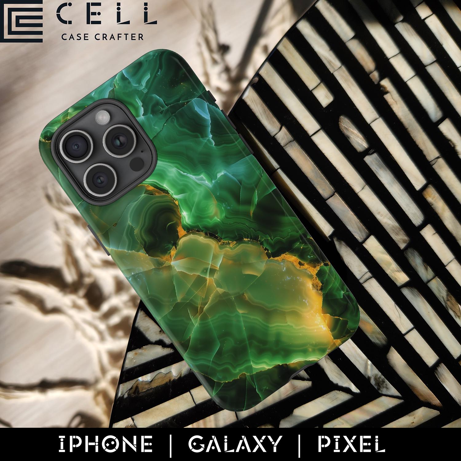Glowing Jade Crystal Magsafe Tough Phone Case Radiant Backlit Jade