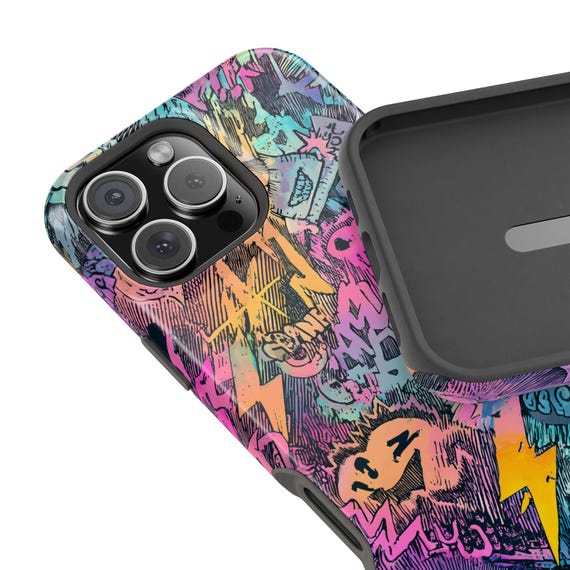 Neon Boom Graffiti Case | Magsafe Tough Cover | Comic Chaos in