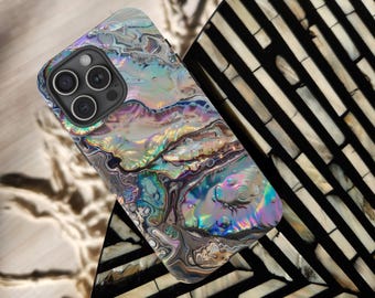 Silver Abalone Mollusk MagSafe Tough Case Pearlescence Nautical Beach Lover Gift for Her for iPhone 11 12 13 14 15 16 17 Pro Max Plus Mini