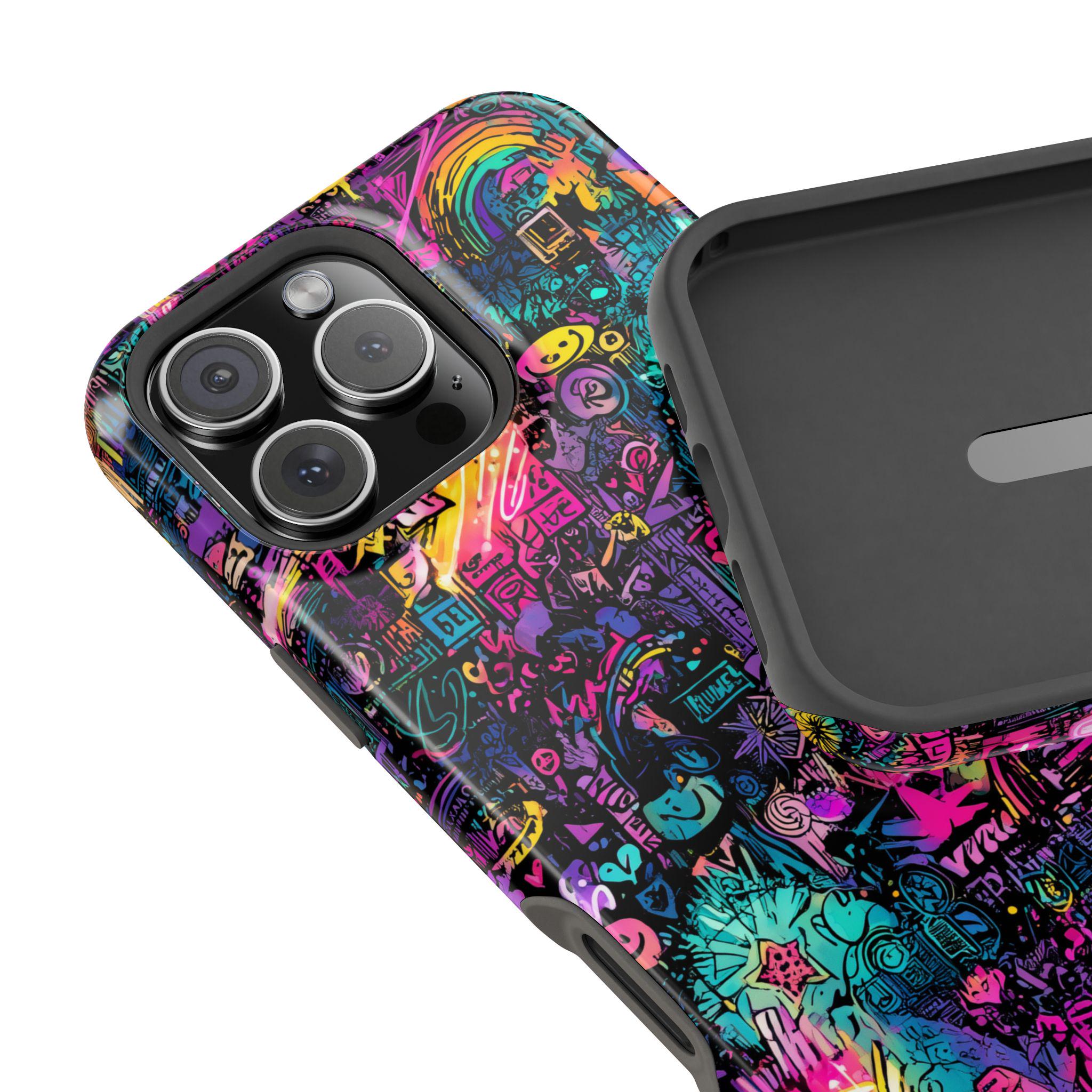 Neon Chaos Doodle Case | Magsafe Tough Cover | Hyperpop Graffiti