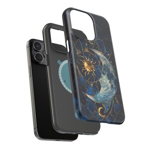 Sun and Moon MagSafe Tough Phone Case Stained Glass Celestial Astronomy Lover Space Gift Compatible With iPhone 15 16 17 Pro Max Plus Mini image 3