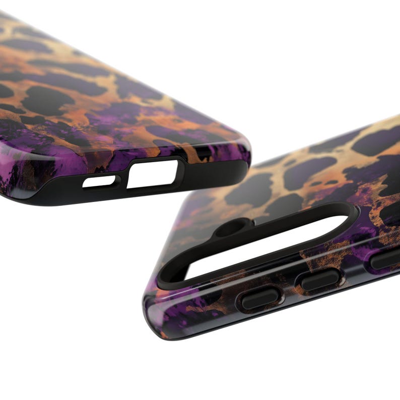 Leopard Print Tough Phone Case | Luxury Purple & Gold | High-Quality UV Printed Case | iPhone 17 16 15 14 13 Samsung Galaxy S26 S25 Pixel 9 image 10