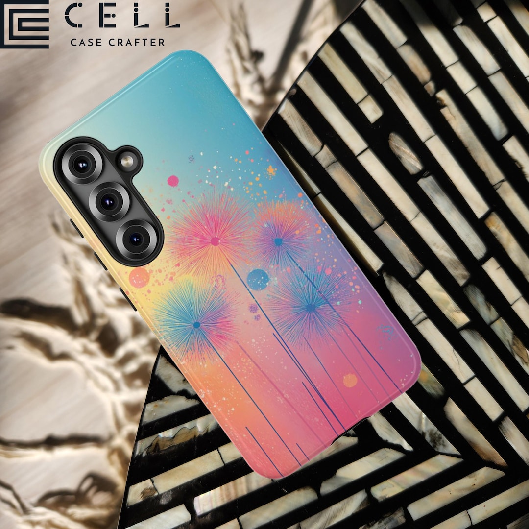 Firework Bloom iPhone Case | Colorful Gradient Tough Cover | Pink