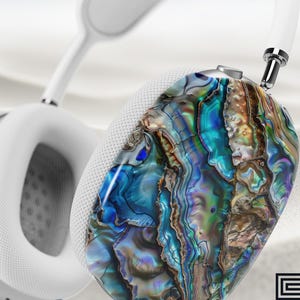 Blue Abalone AirPods Max Protective Case - Stunning Shell Pattern for Apple Headphones, Luxury Headphone Skin Cover