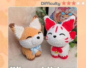 Crochet Pattern - Miko the Fox and Nakoma the Kitsune