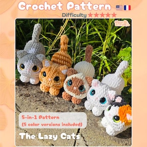 Crochet Pattern - Lazy Cats 5 in 1