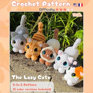 Crochet Pattern - Lazy Cats 5 in 1
