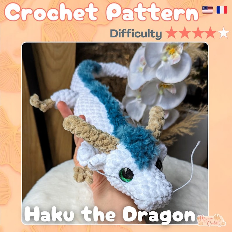 Crochet Pattern - Haku the Dragon image 1