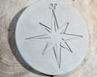 Hand made cement compass rose