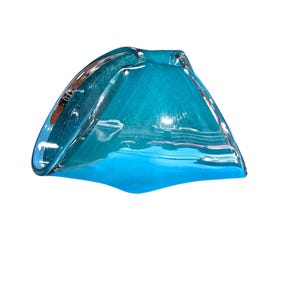rare vintage Murano hand blown glass sculpture free form bowl