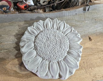 handmade concrete sunflower sign or stepping stone