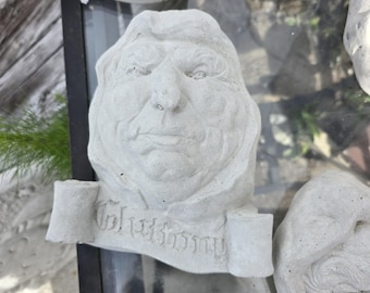 hand made cement 7 deadly sins face gluttony