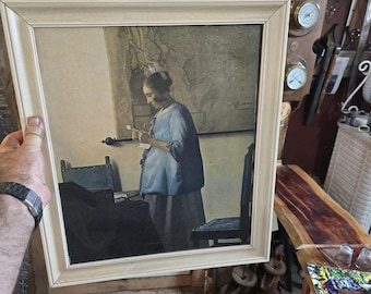 Cuadro antiguo de mujeres leyendo una carta