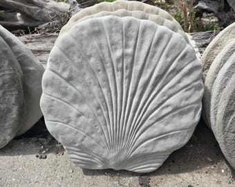 Hand made cement scallop walking stone