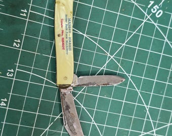Vintage colonial 2 blade advertising knife