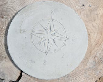 Compass rose cement stepping stone