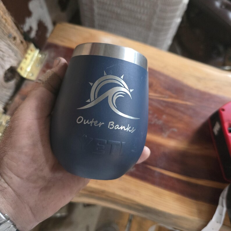 Navy blue OBX yeti wine tumbler bild 3