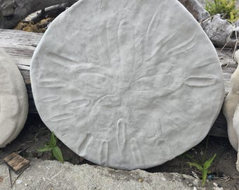 Hand made cement sand dollar sign