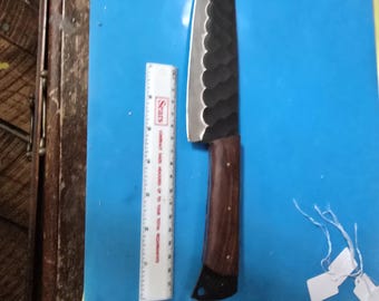 Hand forged walnut handle chef knife