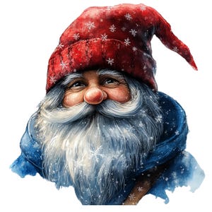 1 PNGs , Christmas Gnome clipart bundle, Winter Gnome Png, Christmas clipart, Christmas sublimation,Watercolor Gnome,Festive Clipart