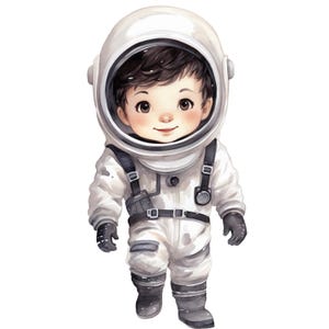 33 Watercolor Astronaut Clipart PNG, Cute Outer Space Clipart, Universe PNG, Astronaut png, UFO Clipart, Watercolor Rocket Clipart, Moon