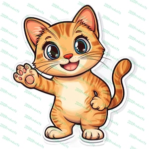 Paquete de 20 PNG de animales caprichosos: perro, gato y perezoso divertidos. Clipart de acuarela. Pegatinas, calcomanías, impresión digital. Licencia comercial.