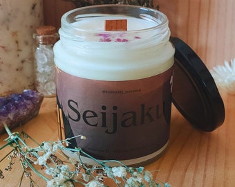 Vela japonesa aromática "Seijaku", personalizable